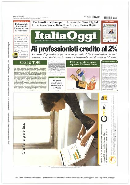 Italia oggi : quotidiano di economia finanza e politica